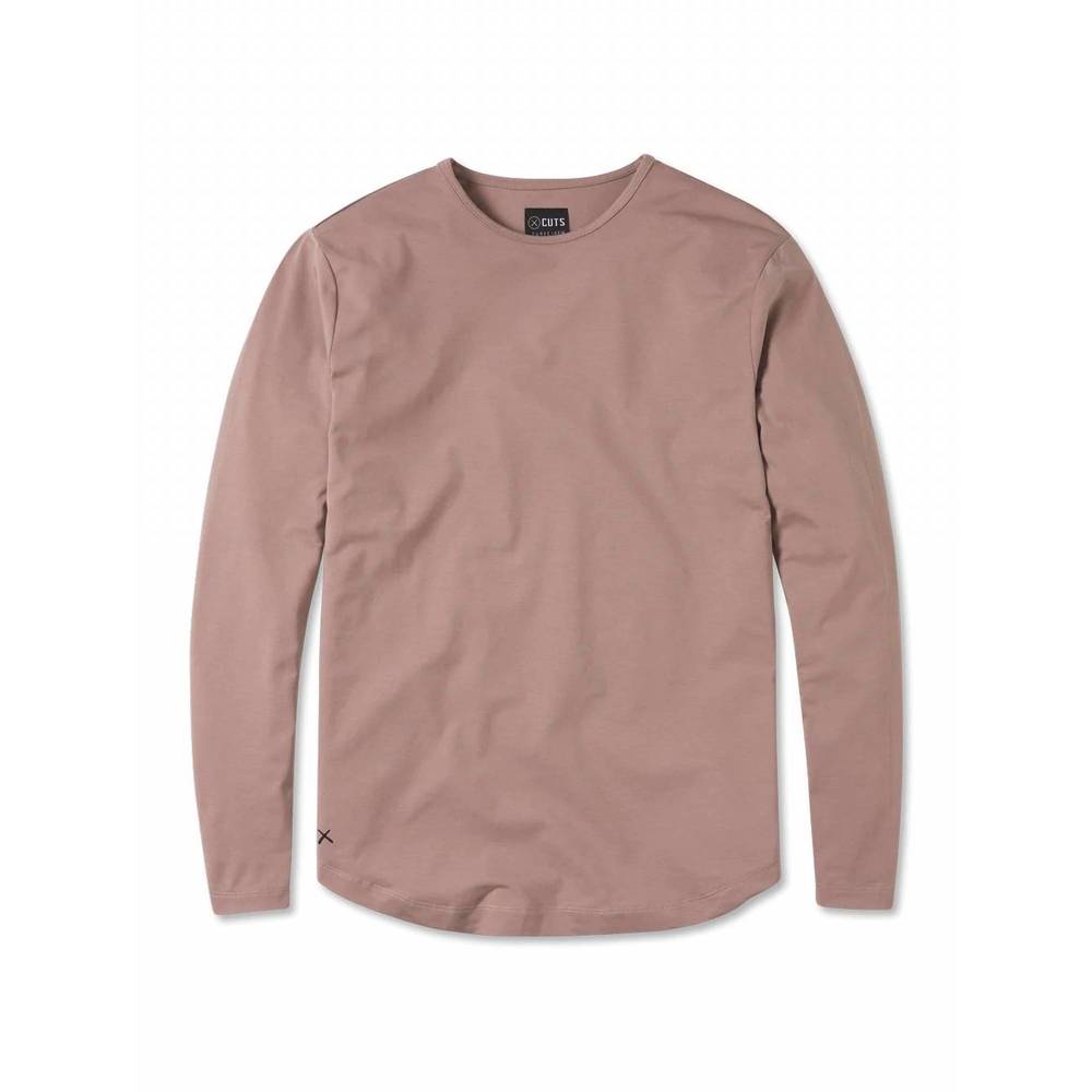 NEW CUTS ao long sleeve curve hem tee in mountain mist - Picture 5 of 5